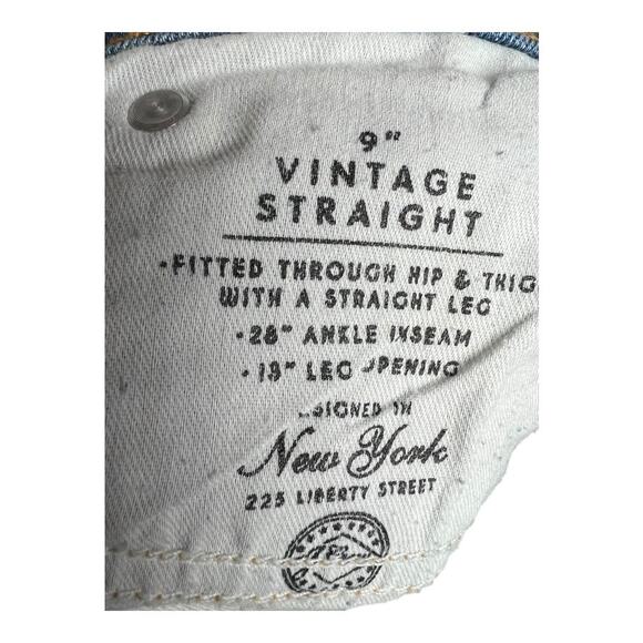 J.Crew Women's Jeans Size 27 Blue Vintage Slim Straight Raw Hem Mid Rise - Picture 6 of 7